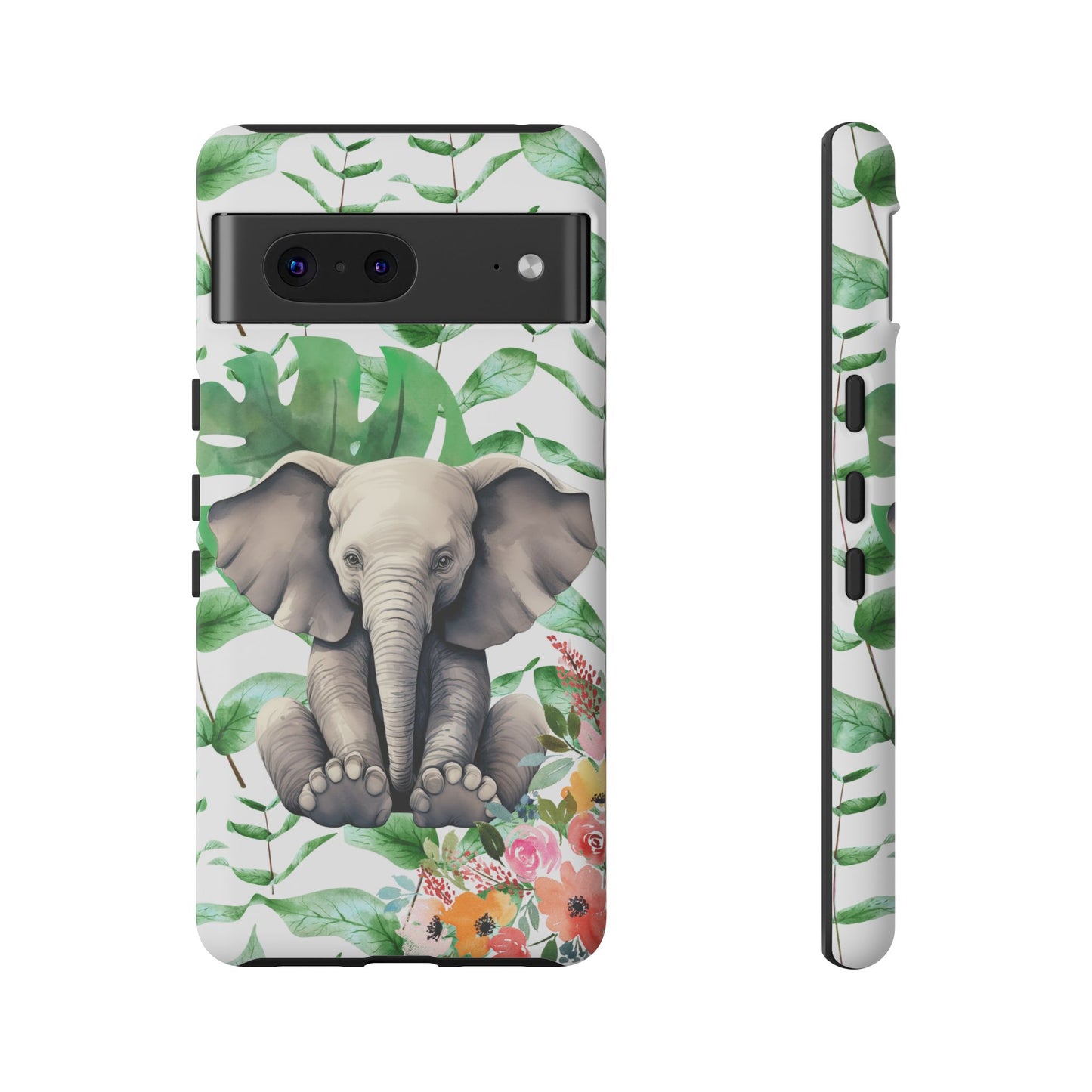 Cute Baby Elephant Mobile Cover – Floral & Tropical Aesthetic