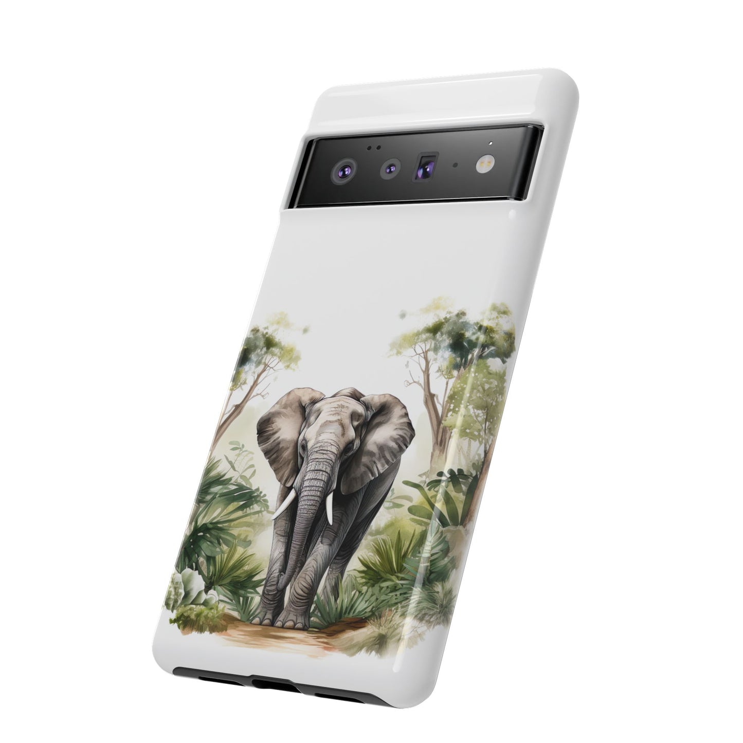 Serene Jungle Elephant Mobile Cover – Watercolor Wildlife Design