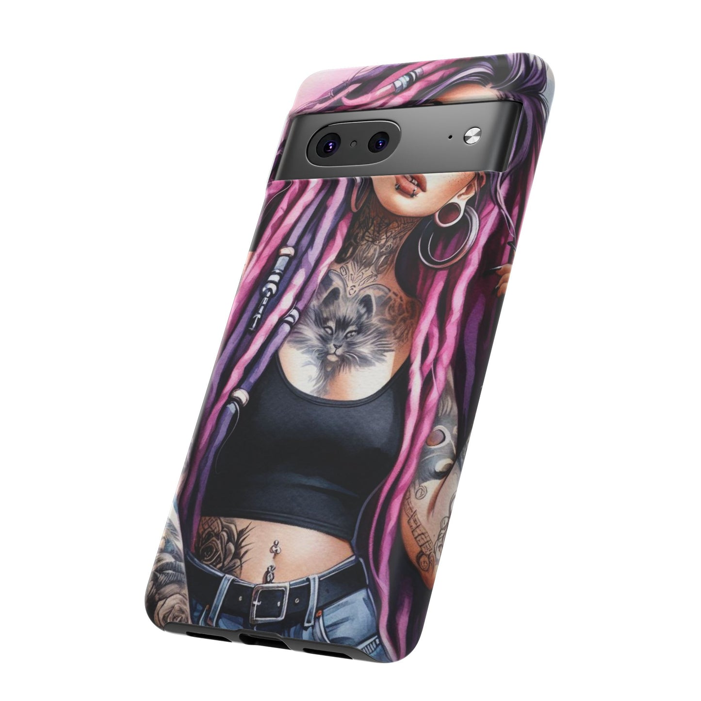 Tattooed Rebel – Gothic Cat Spirit Mobile Cover