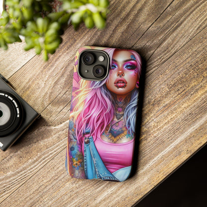 Sunset Glow – Pastel Punk & Floral Ink Mobile Cover