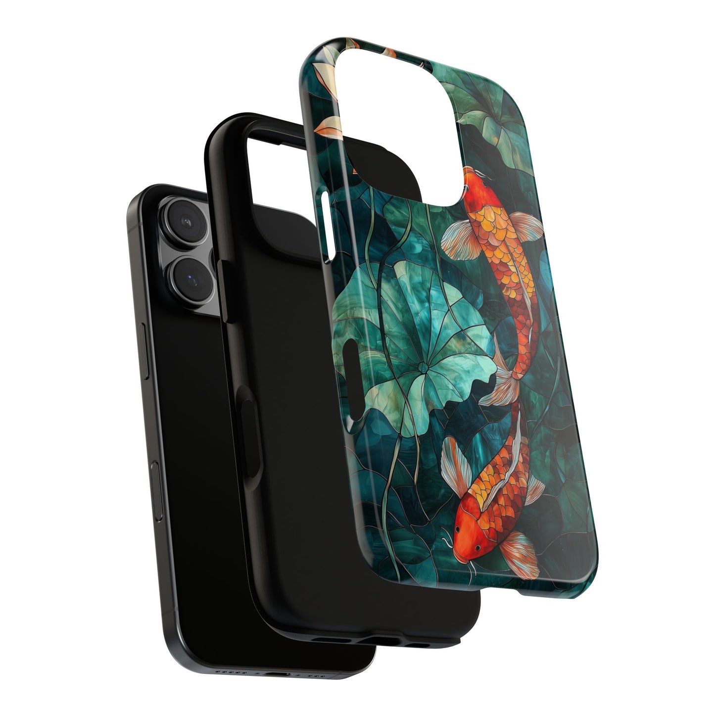 Lotus Serenity" – Koi Pond Stained Glass Case or iPhone, Samsung & Pixel