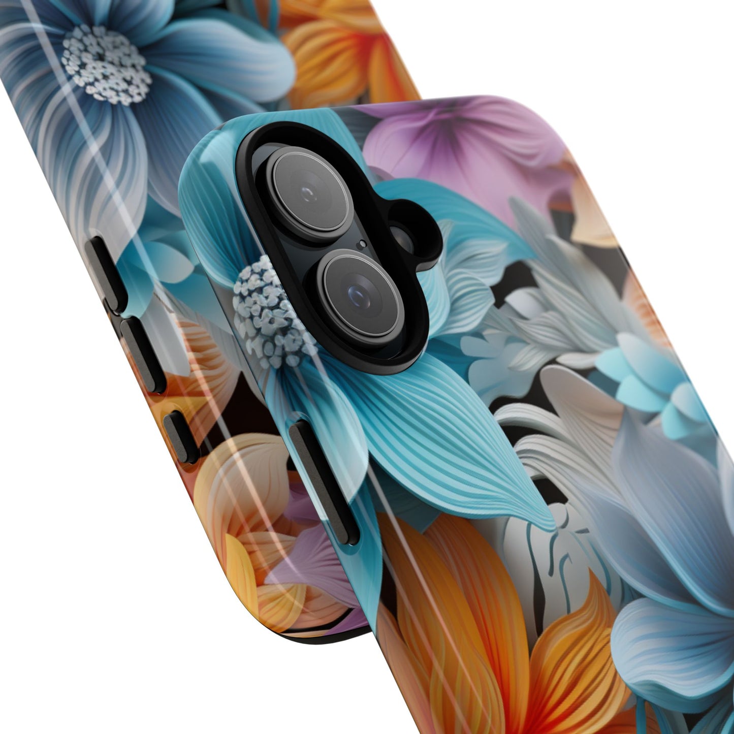 Elegant 3D Floral Bloom Mobile Case – Vivid & Artistic