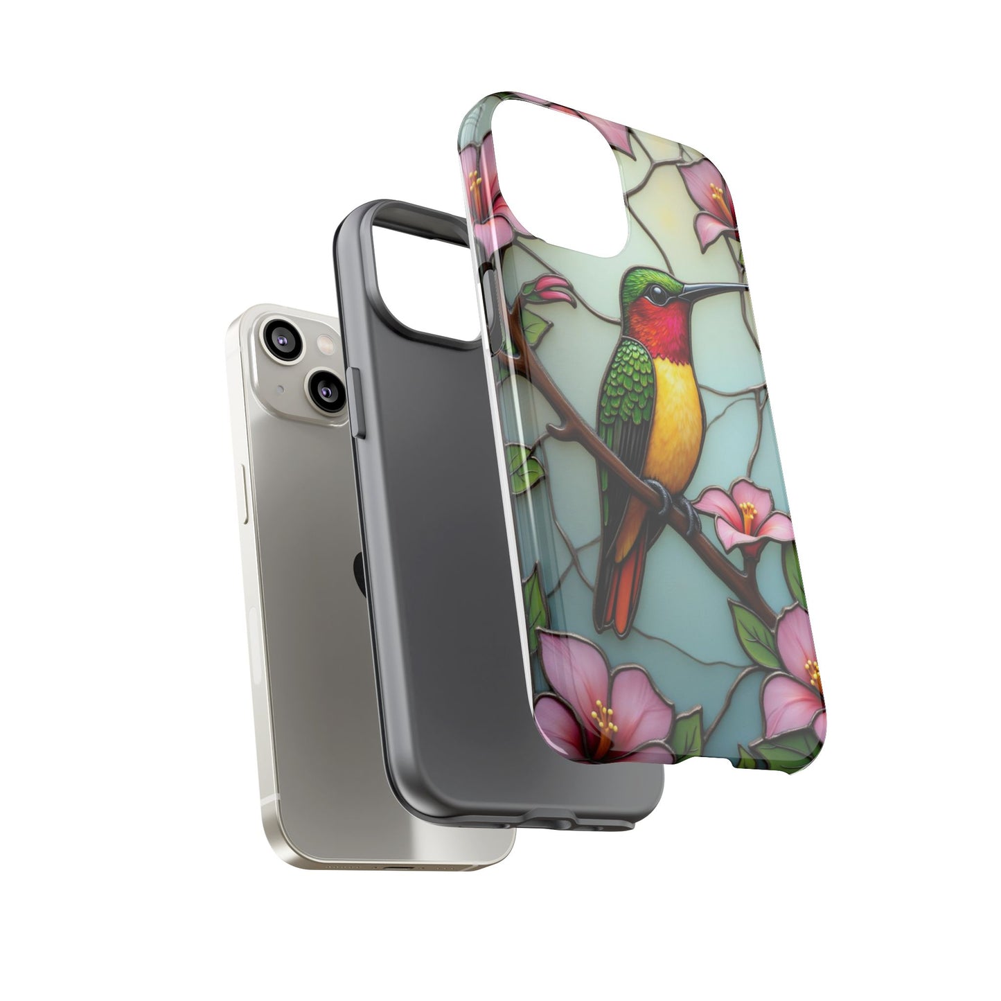 Elegant Hummingbird with Floral Mosaic | Artistic Nature Design