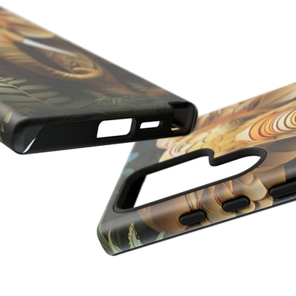 Golden Jungle Elephant Mobile Cover – Intricate Paper Art Design