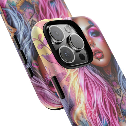 Sunset Glow – Pastel Punk & Floral Ink Mobile Cover