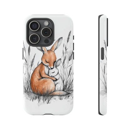 Bunny Embrace: Watercolor Woodland Hug Phone Case for iPhone, Samsung & Pixel