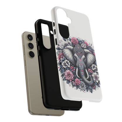 Ornate Floral Elephant Mobile Cover – Elegant Bohemian Art