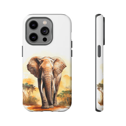 Safari Elephant Watercolor Mobile Cover – Majestic Wildlife Art