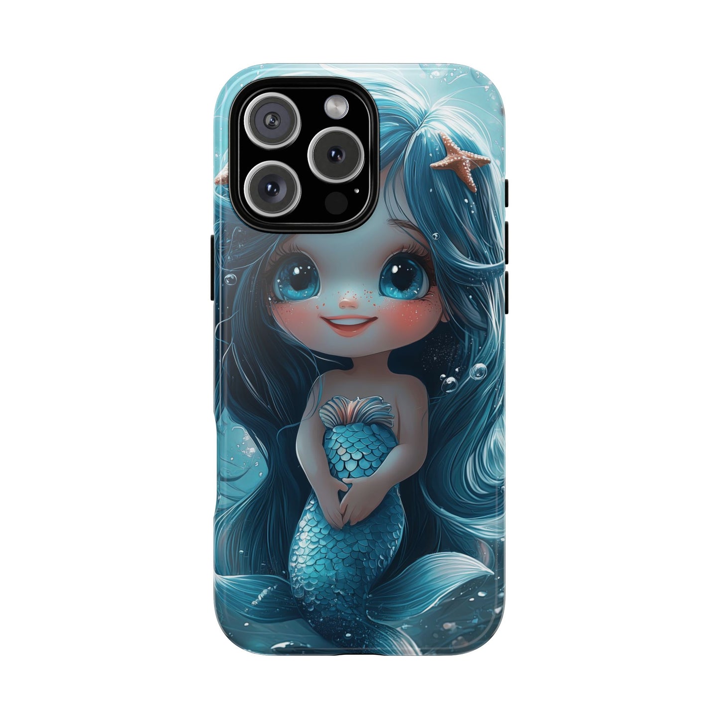 Bubble Bliss - Cute Chibi Mermaid Ocean Phone Case for iPhone, Samsung & Pixel