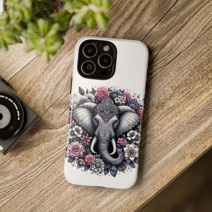 Ornate Floral Elephant Mobile Cover – Elegant Bohemian Art