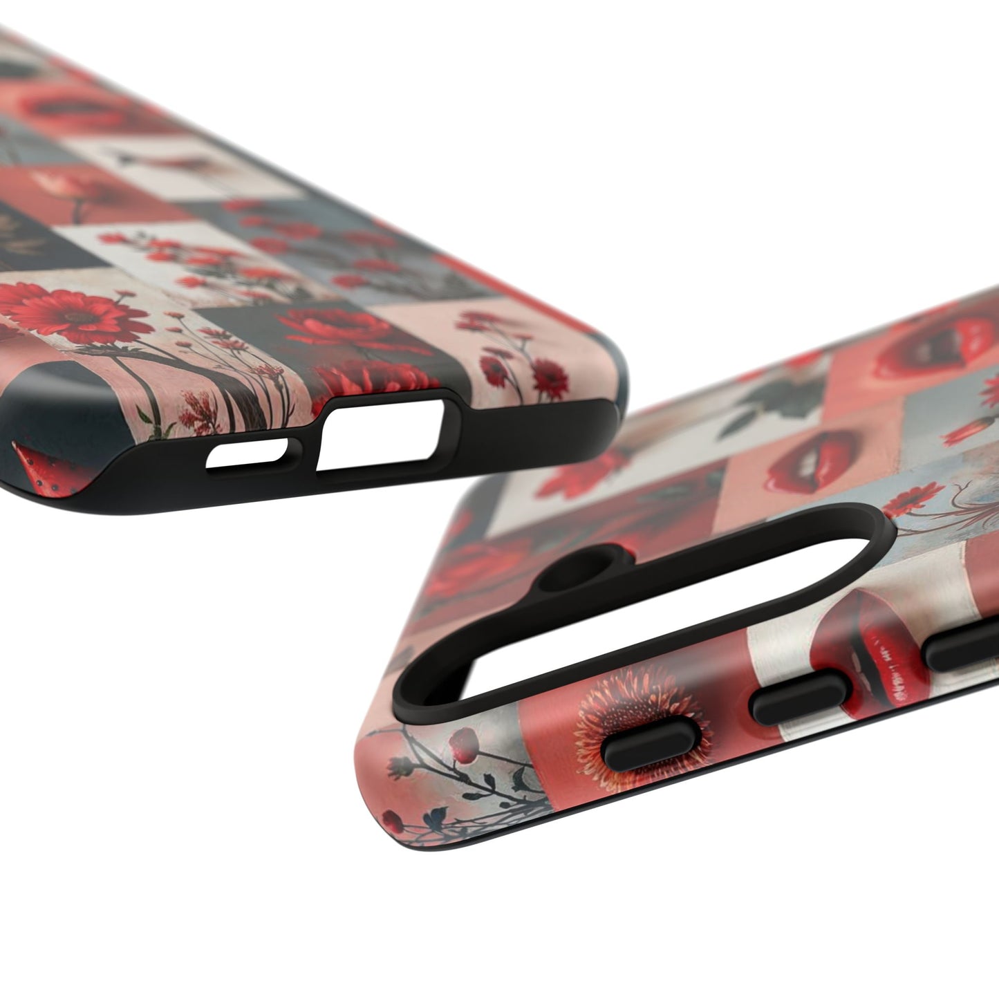 Red Flowers & Lips Collage Phone Case