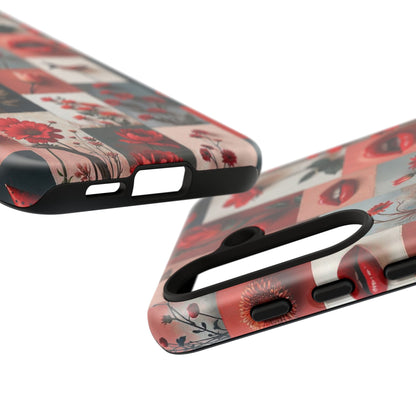 Red Flowers & Lips Collage Phone Case