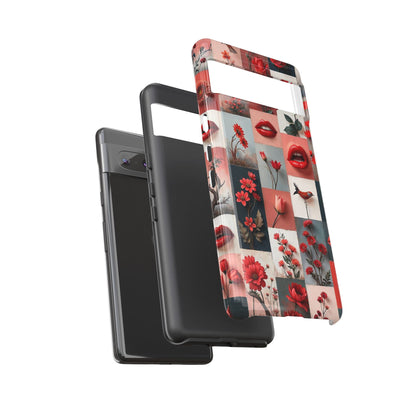 Red Flowers & Lips Collage Phone Case