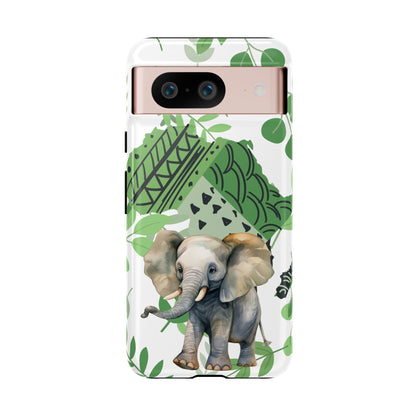 Playful Baby Elephant Mobile Cover – Tropical Boho Art