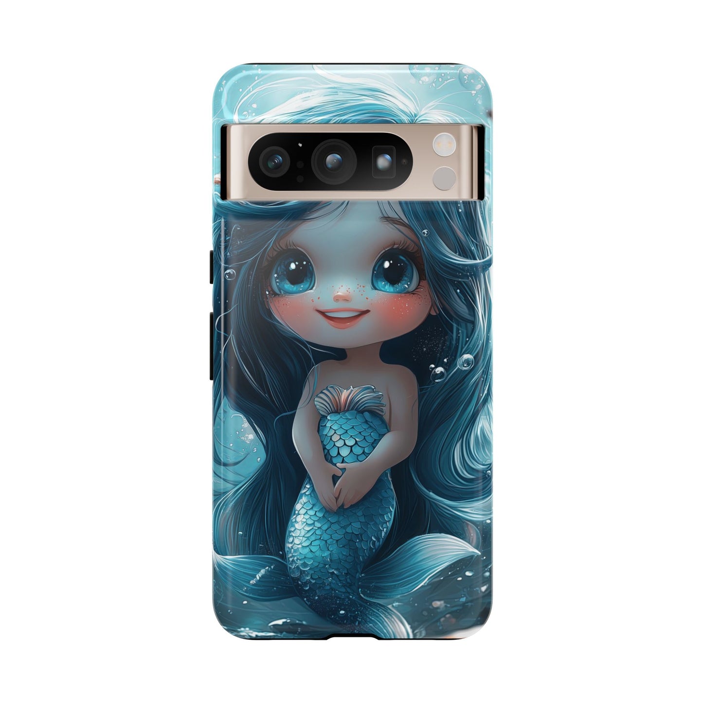 Bubble Bliss - Cute Chibi Mermaid Ocean Phone Case for iPhone, Samsung & Pixel