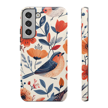 Floral Bird Phone Case - Elegant Nature-Inspired Cover for iPhone, Samsung & Google Pixel