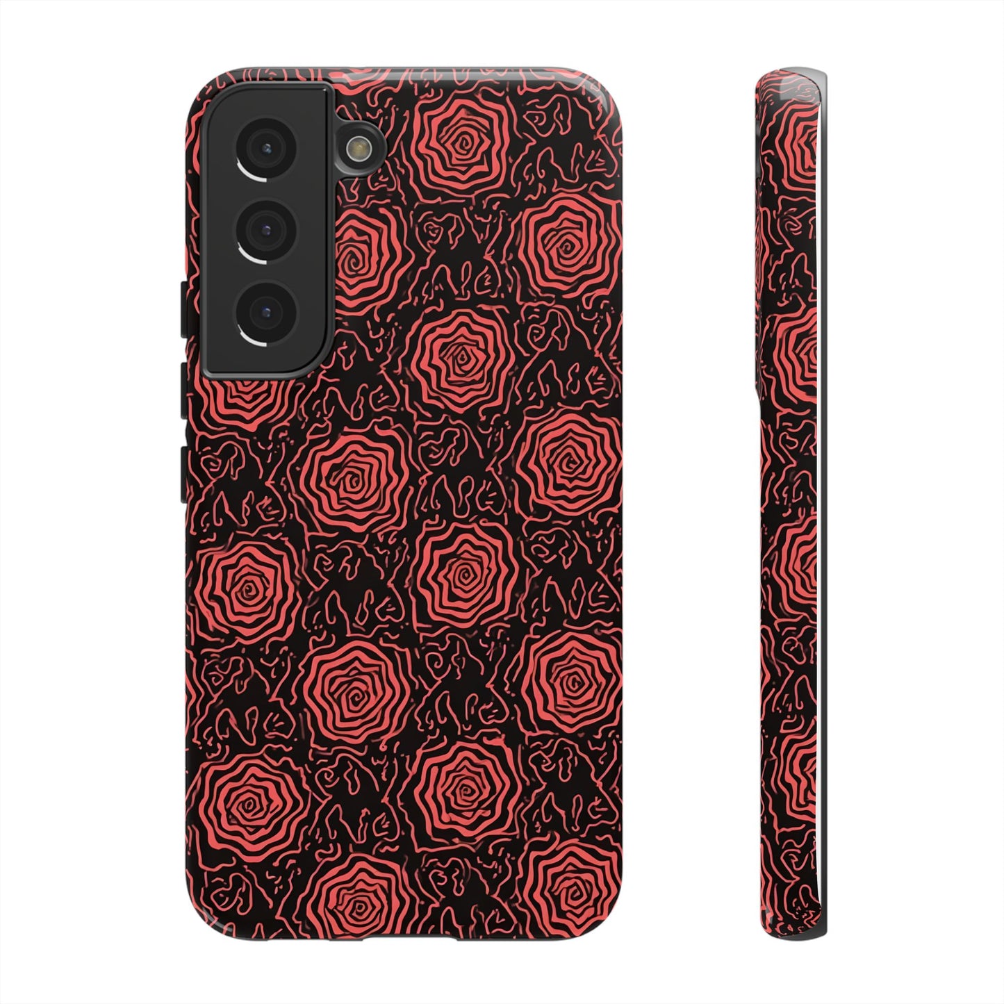 Red roses abstract geometric seamless pattern design