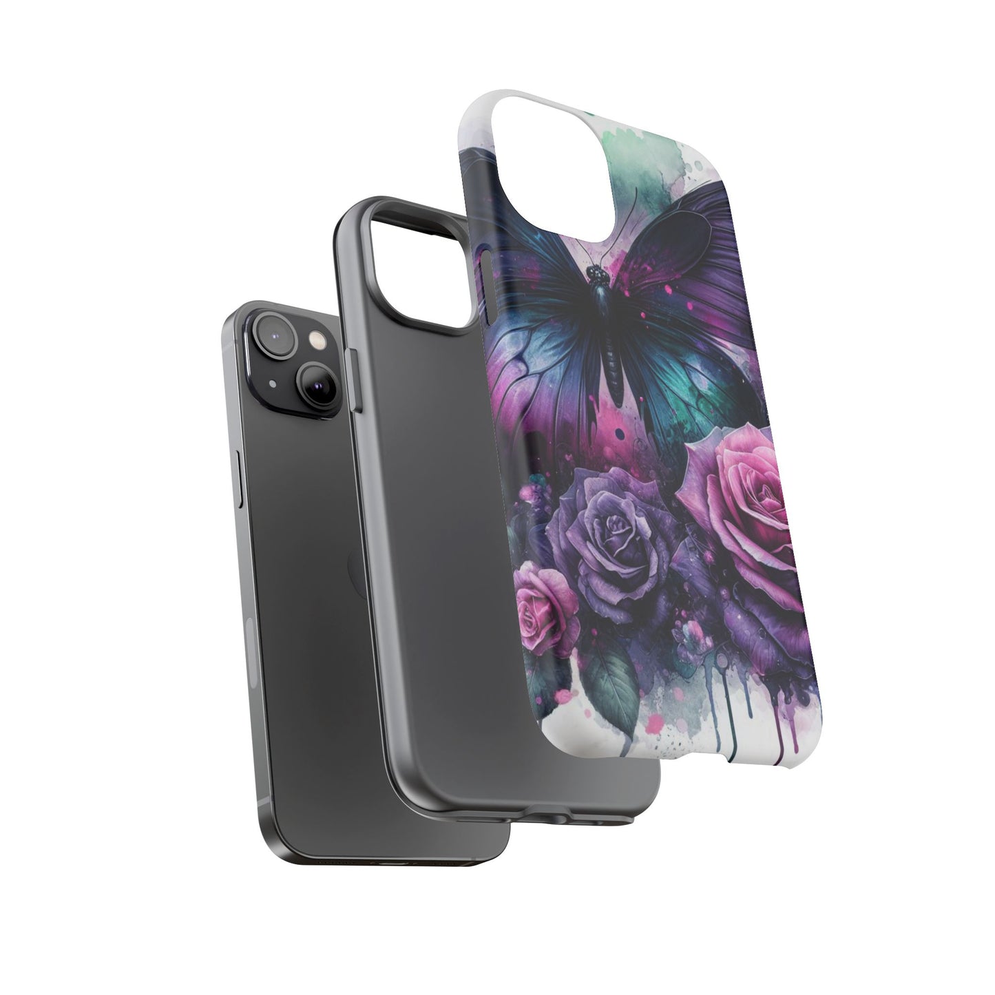 Mystic Bloom – Vibrant Butterfly & Rose Art Mobile Cover