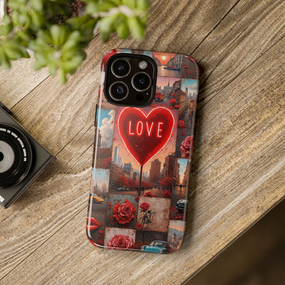 Neon Love Heart & Rose Phone Case