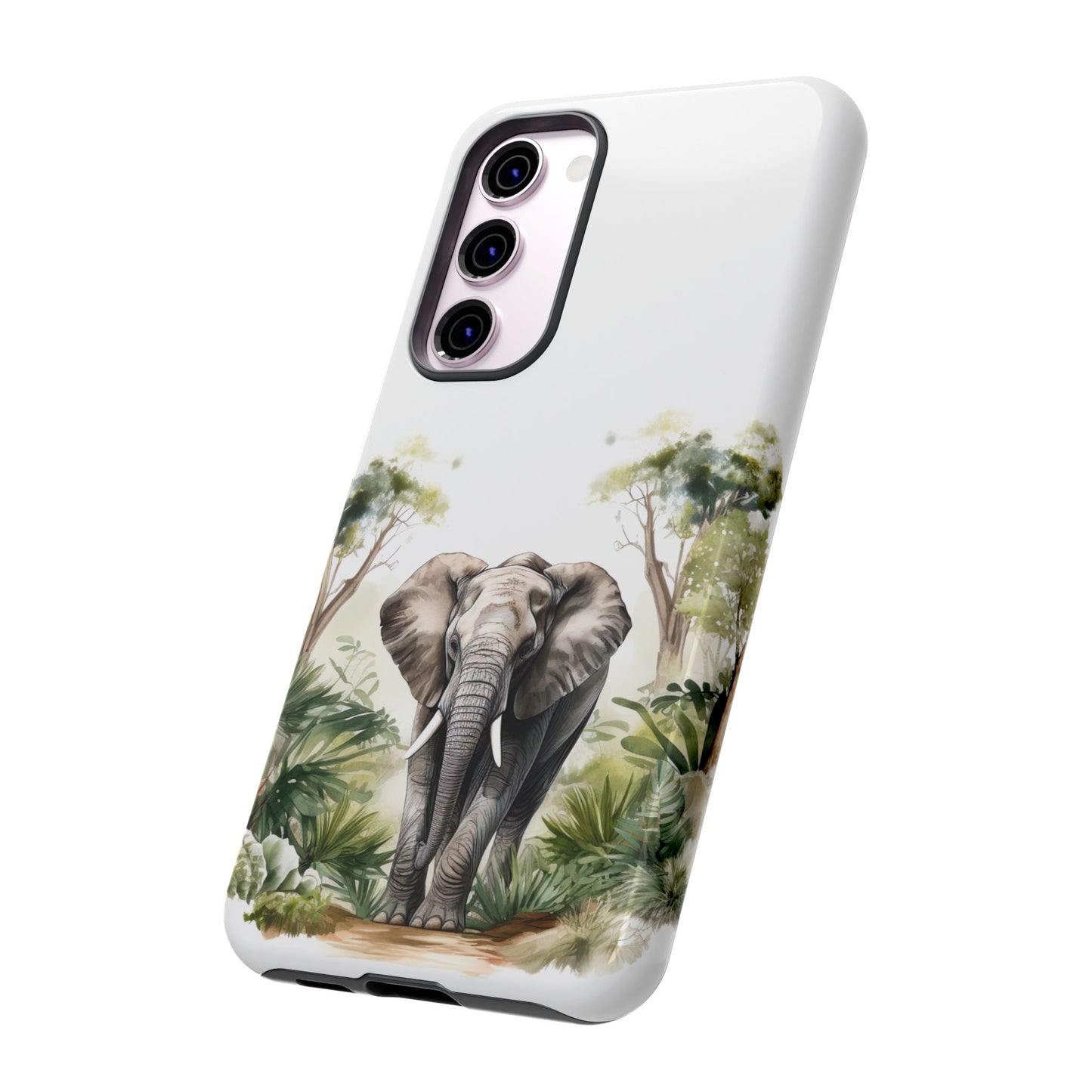 Serene Jungle Elephant Mobile Cover – Watercolor Wildlife Design