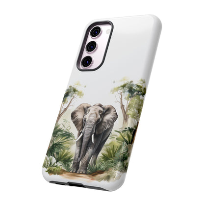 Serene Jungle Elephant Mobile Cover – Watercolor Wildlife Design