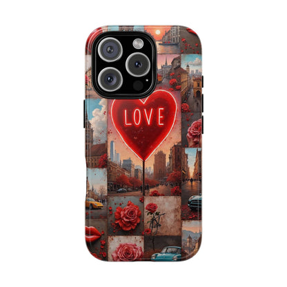 Neon Love Heart & Rose Phone Case