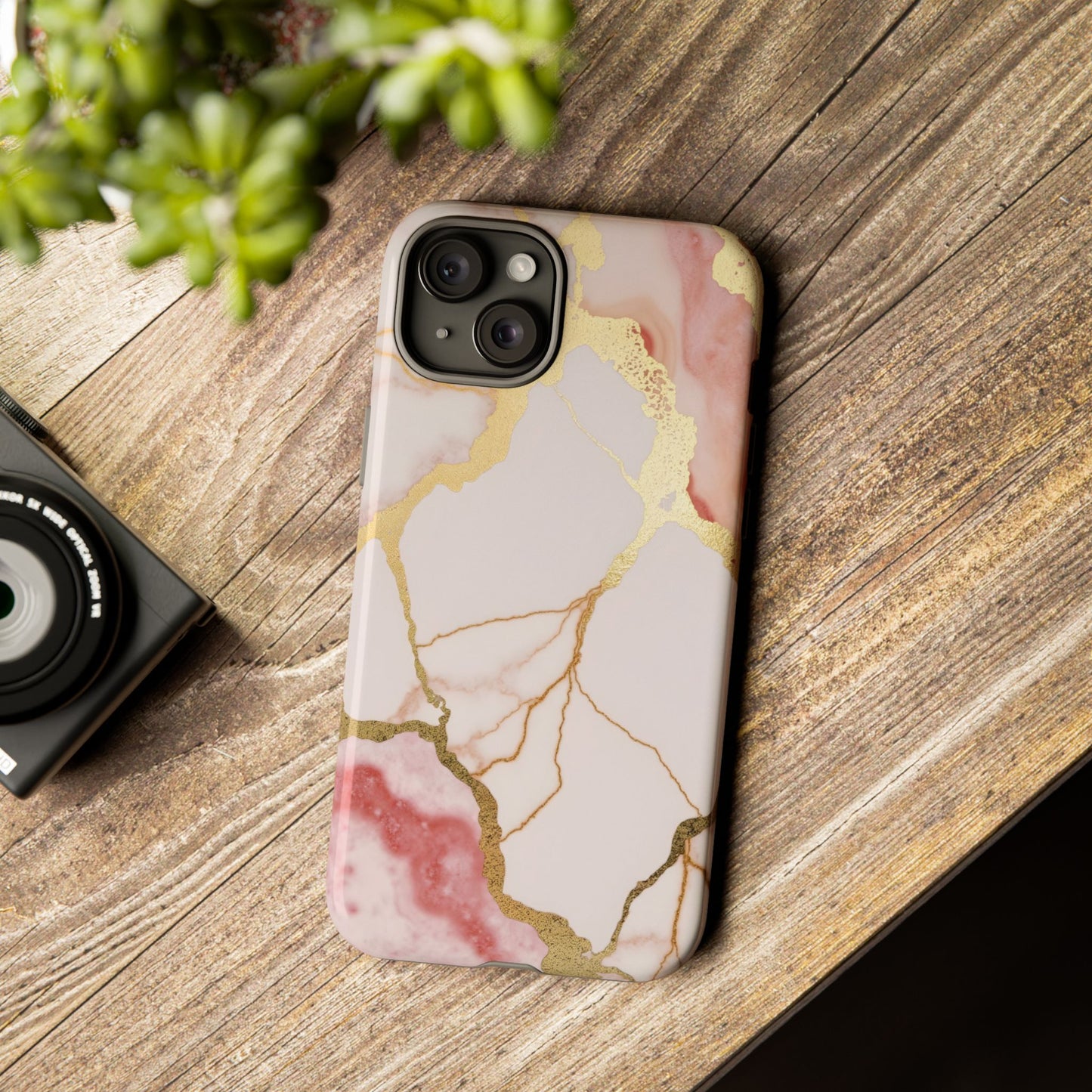 Beautiful Pink Minimal Marble Case Design