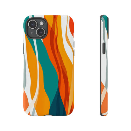 Sunset Waves – Retro Abstract Phone Case for iPhone, Samsung & Pixel