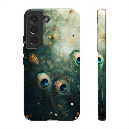 Iridescent Peacock Feather Luxe Phone Case for iPhone, Samsung & Google Pixel