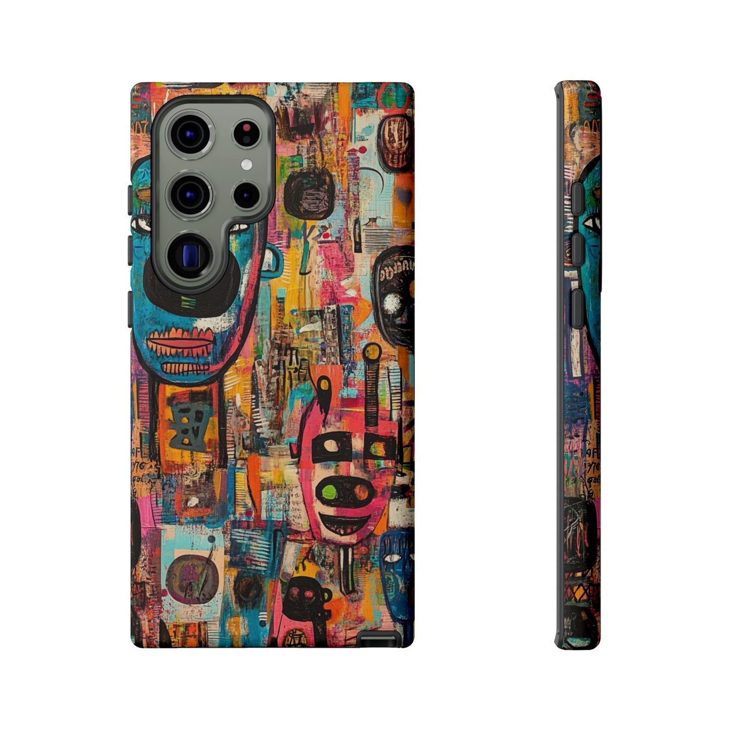 Abstract Basquiat Phone Case – Artistic Phone Protector – Bold, Graffiti-Inspired Street Art Cover - iPhone, Samsung & Google Pixel Cover - Artistic Painting Case, Art Lover Gift