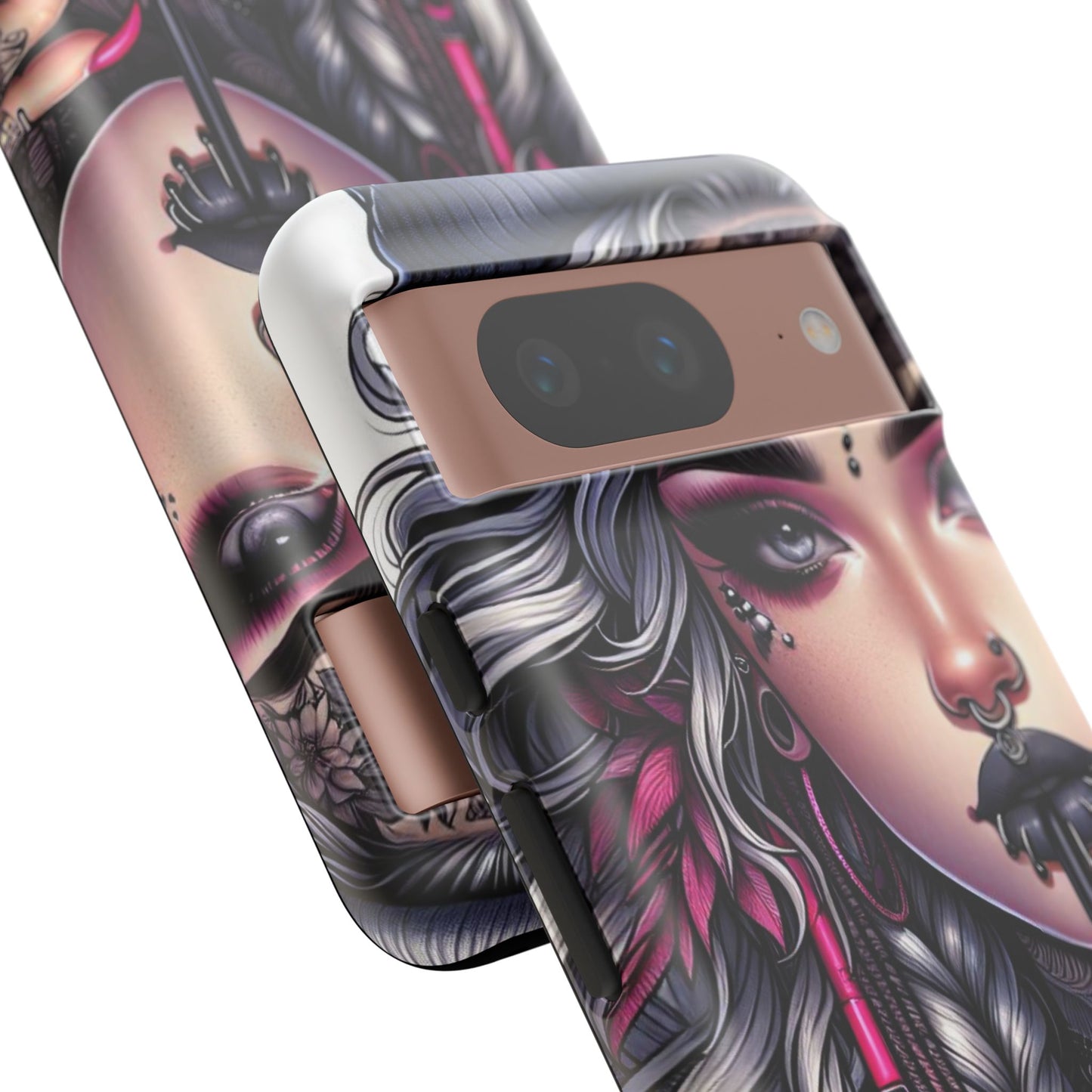 Icy Rebel – Silver Dreads & Edgy Street Chic Mobile Cover