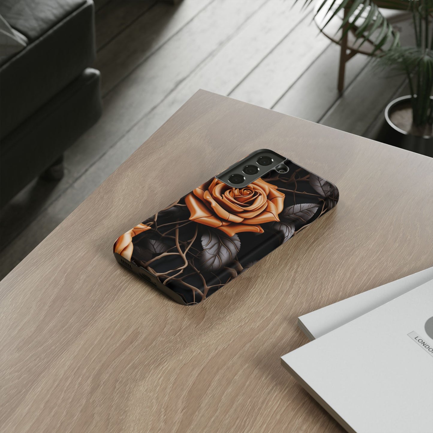 Midnight Gold Rose Mobile Case