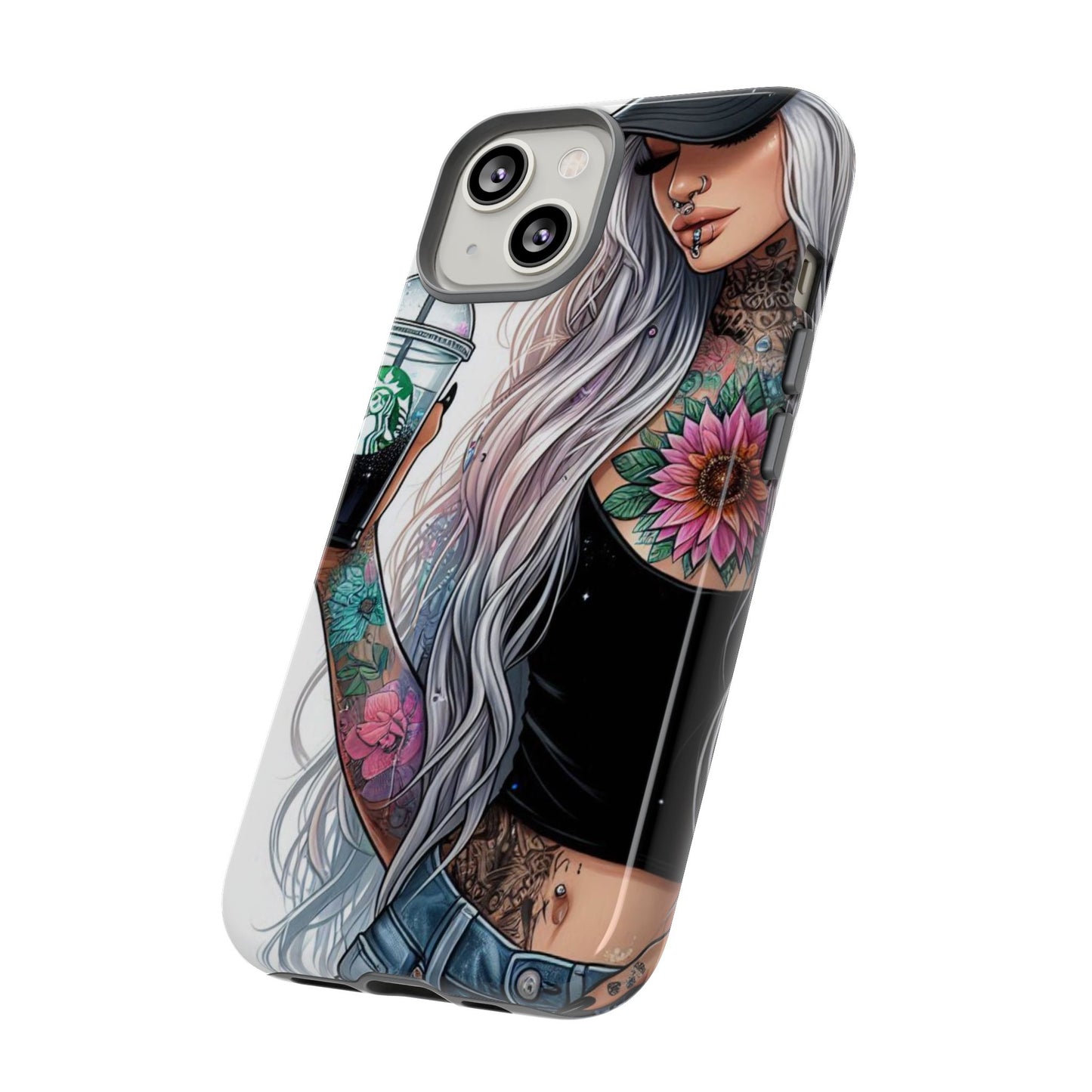 Tattooed Coffee Queen – Edgy Urban Aesthetic Mobile Cover