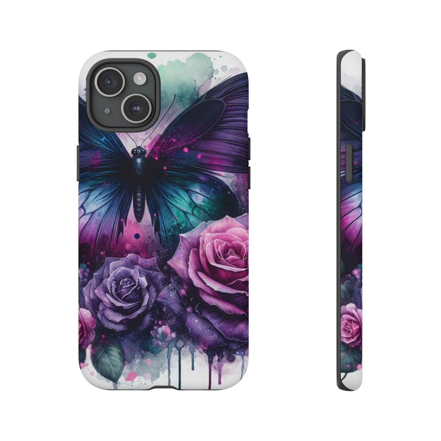 Mystic Bloom – Vibrant Butterfly & Rose Art Mobile Cover