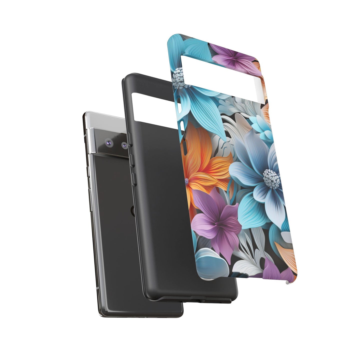 Elegant 3D Floral Bloom Mobile Case – Vivid & Artistic