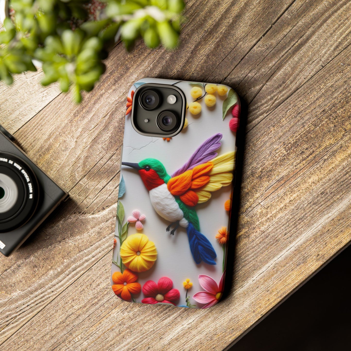 Elegant Hummingbird with Floral Mosaic Design | Nature's Artistic Vibes | iPhone 16 Pro