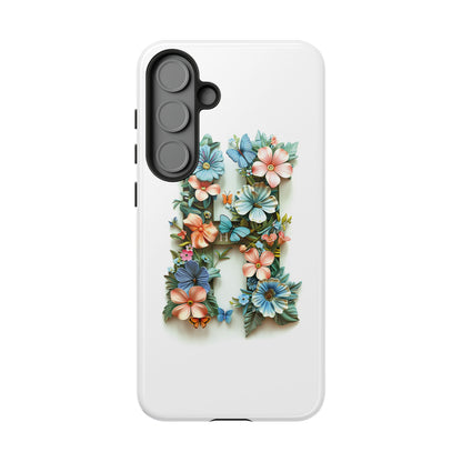 Floral Letter H Phone Case – Personalized Aesthetic Cover for iPhone, Samsung & Google Pixel