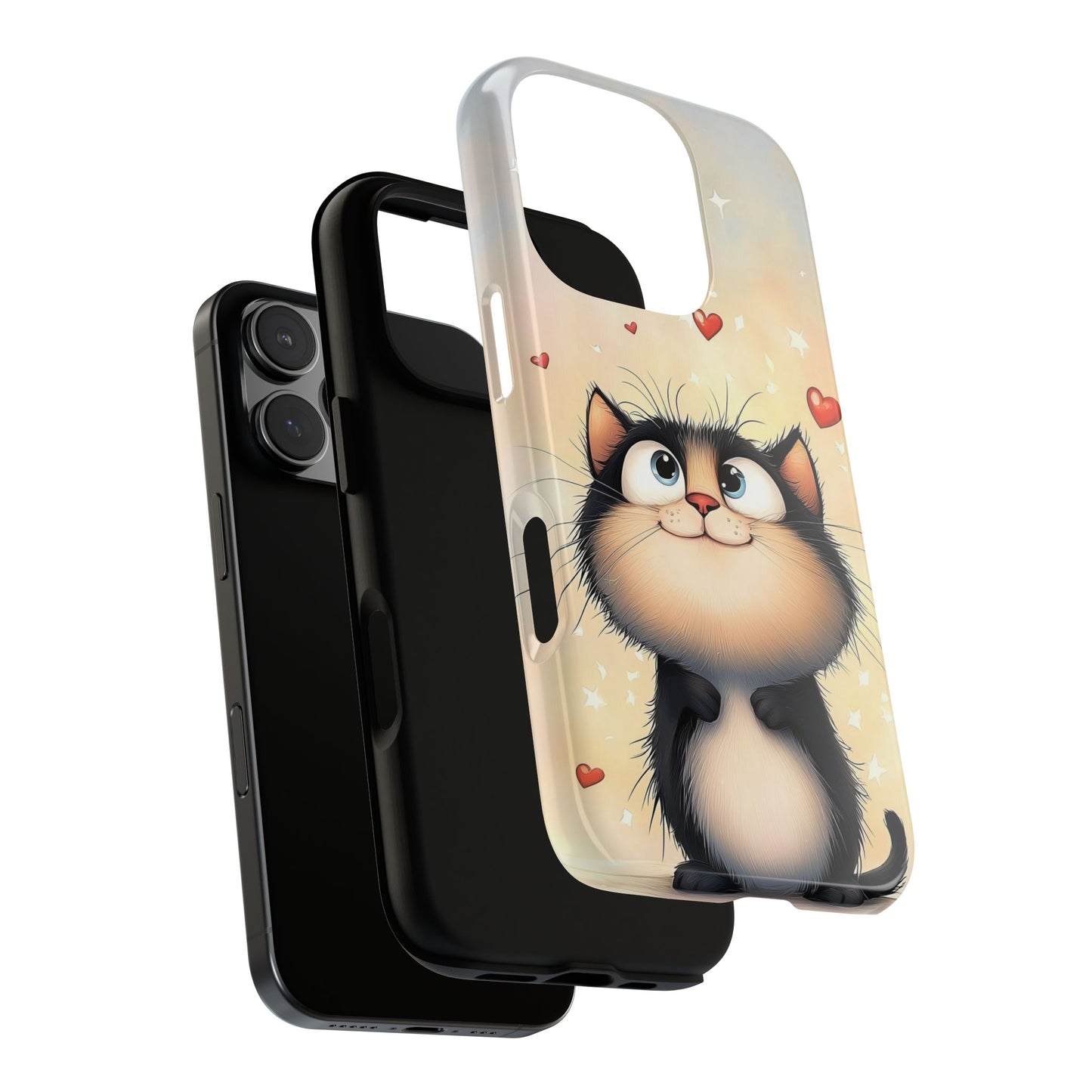 Cute Kitty Love Phone Case – Adorable Anime Cat Design for iPhone, Google Pixel & Samsung