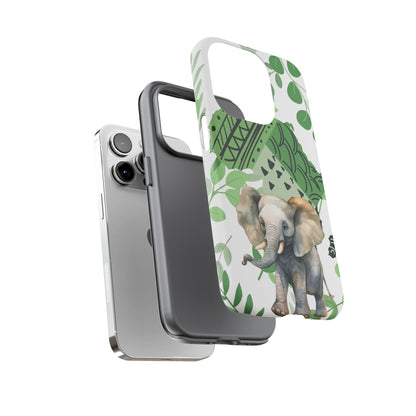 Playful Baby Elephant Mobile Cover – Tropical Boho Art