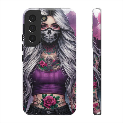 Rebel Rose – Gothic Skull Mask & Tattooed Warrior Mobile Cover