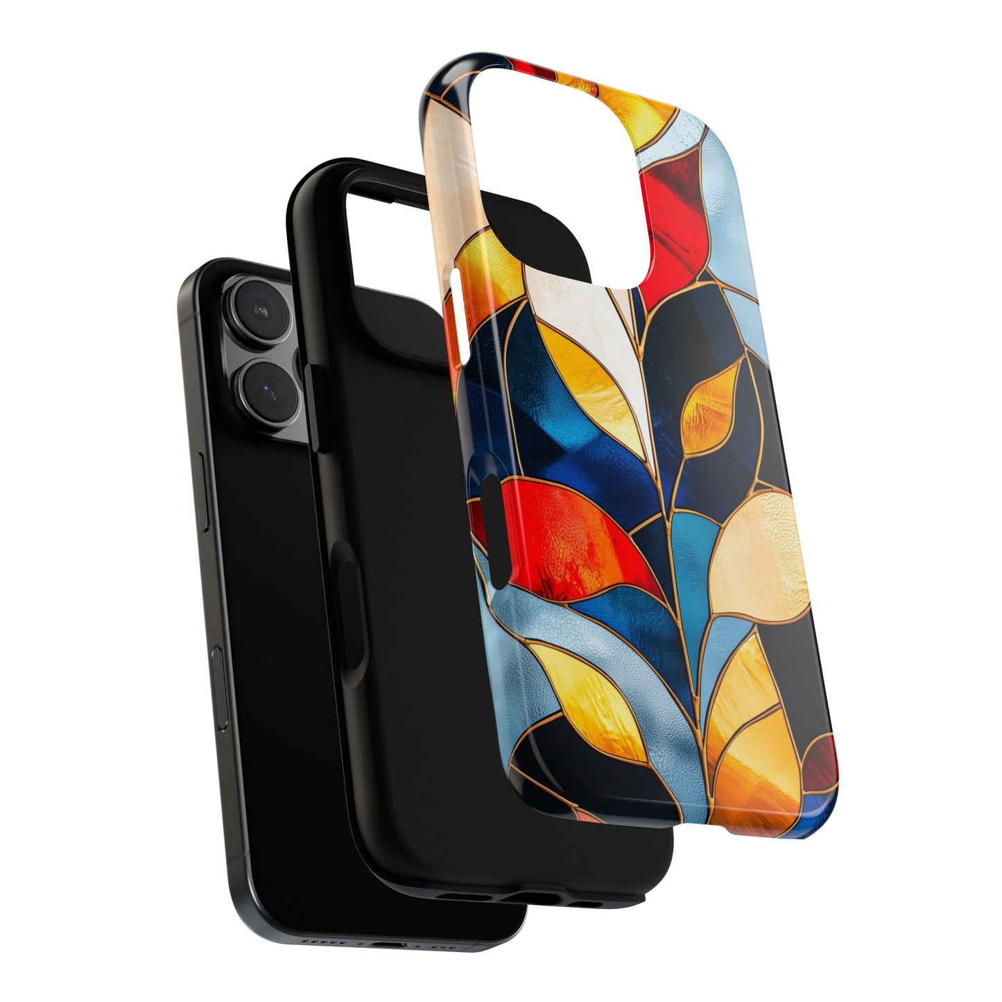 Ember Bloom – Vivid Leaf Mosaic Phone Case for iPhone, Samsung & Pixel