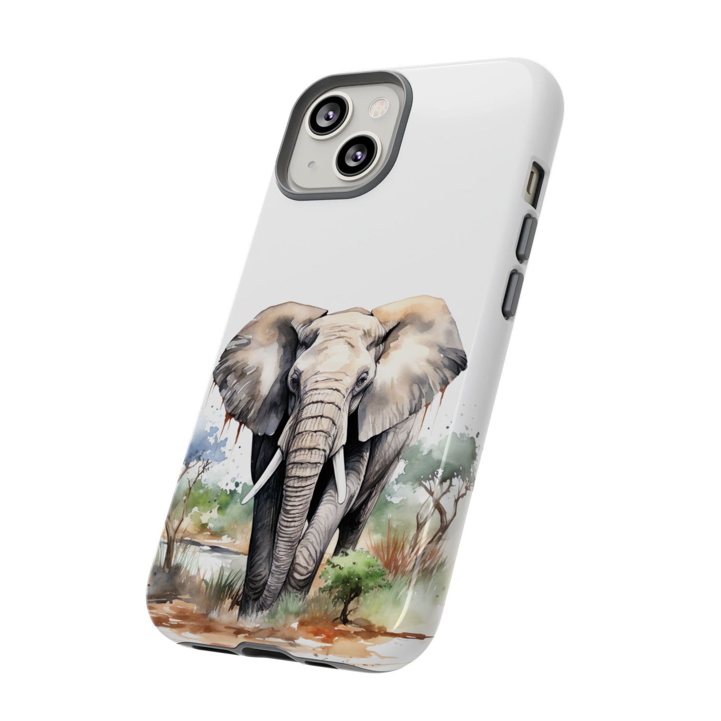 Safari Watercolor Elephant Mobile Cover – Artistic Wildlife Design
