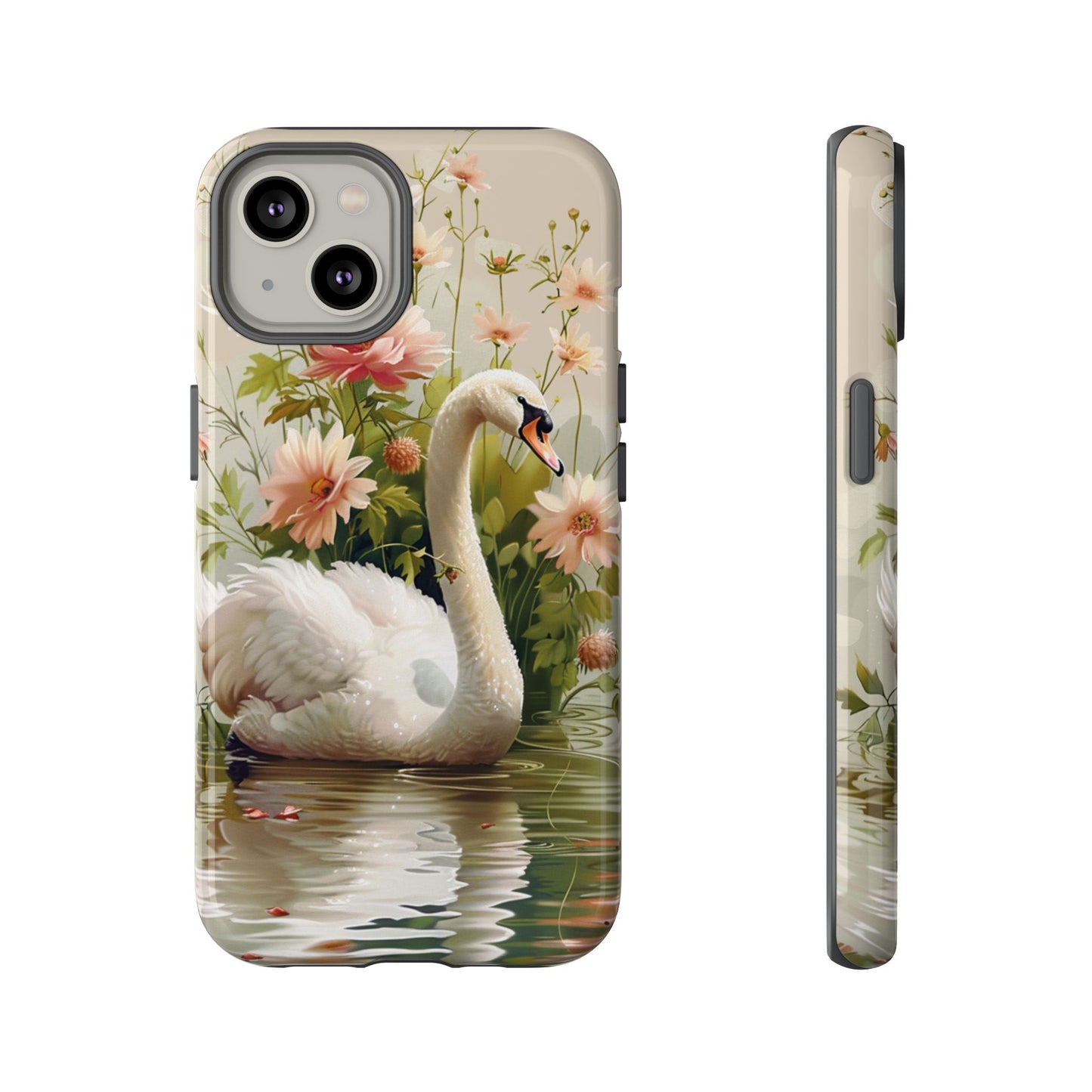 Floral Swan Phone Case – Bird Phone Case, Elegant & Protective for iPhone, Samsung & Google Pixel