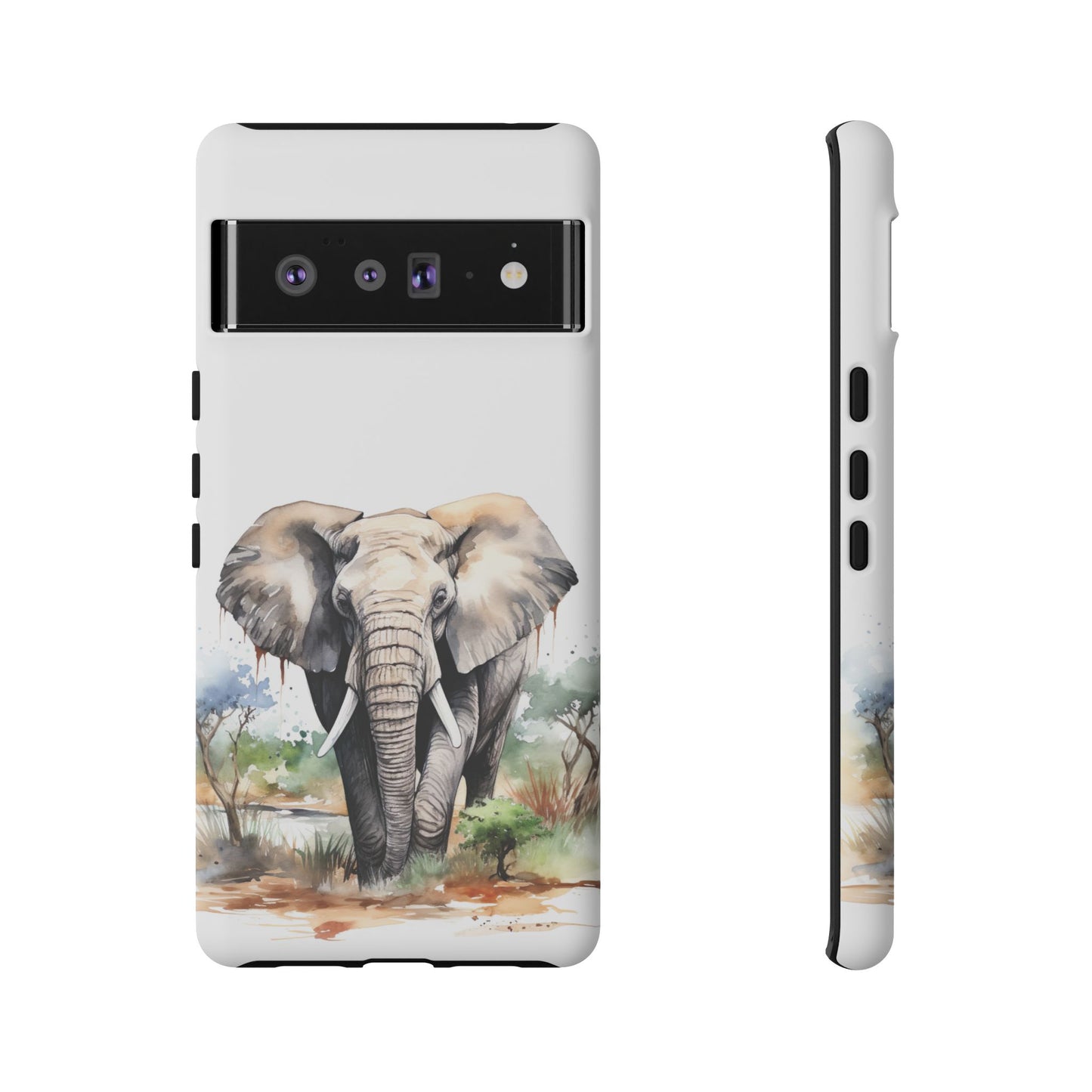 Safari Watercolor Elephant Mobile Cover – Artistic Wildlife Design