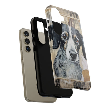 Rustic Dog Portrait – Vintage Collage Style