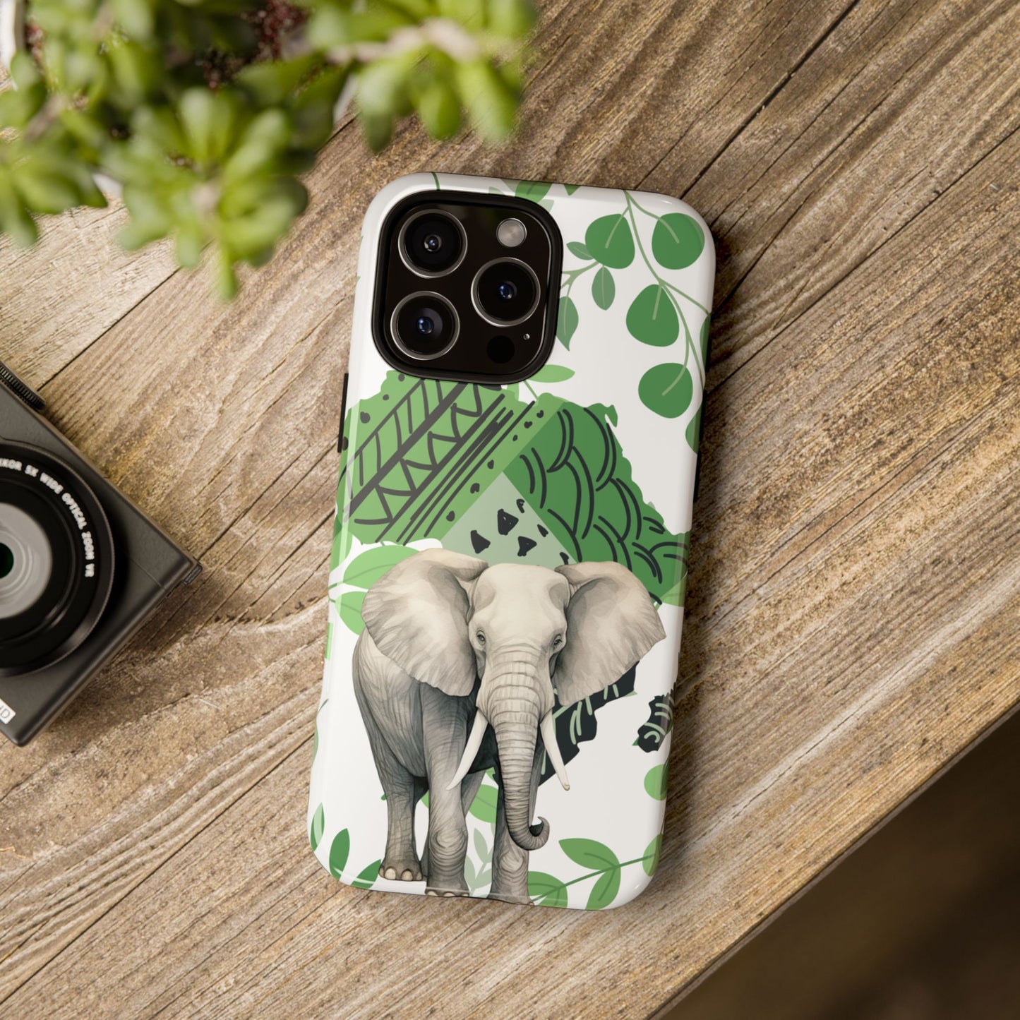 Tropical Elephant Mobile Cover – Nature-Inspired Boho Art