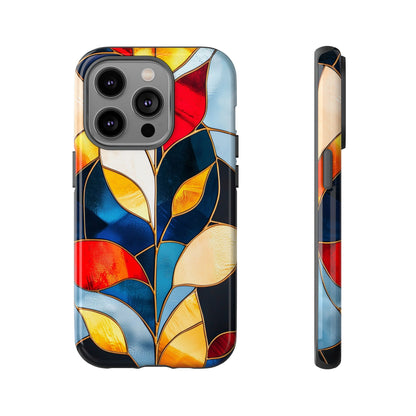 Ember Bloom – Vivid Leaf Mosaic Phone Case for iPhone, Samsung & Pixel