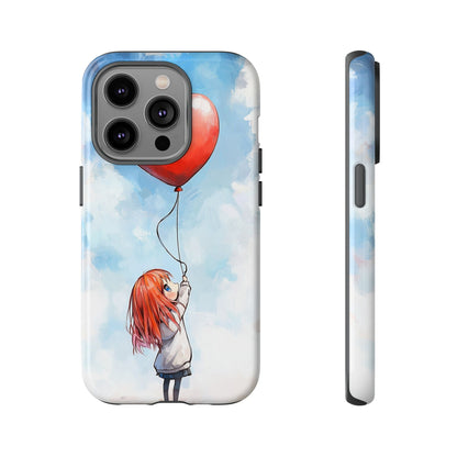 Anime Girl with Heart Balloon Phone Case – Cute & Inspirational Design for iPhone, Google Pixel & Samsung