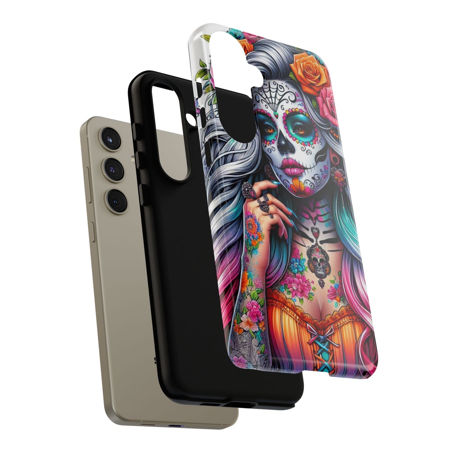 Sugar Skull Goddess – Día de los Muertos Floral Queen Mobile Cover