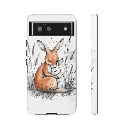 Bunny Embrace: Watercolor Woodland Hug Phone Case for iPhone, Samsung & Pixel
